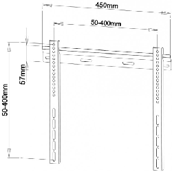 SBOX PLB-114M support pour téléviseur 55" Argent